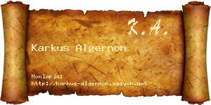 Karkus Algernon névjegykártya